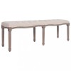 Banca, alb crem, 59.1&quot;x15.7&quot;x18.9&quot;, tesatura si lemn masiv