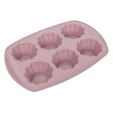 Forma de copt pentru briosecu 6 locuri din silicon,crem,29x20x3.5 cm