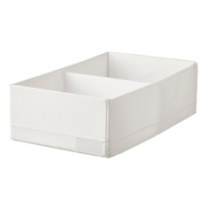 Organizator tip cutie, 20 x 34 x 10 cm, 2 compartimente, Alb