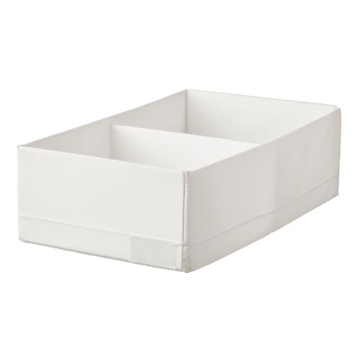 Organizator tip cutie, 20 x 34 x 10 cm, 2 compartimente, Alb foto