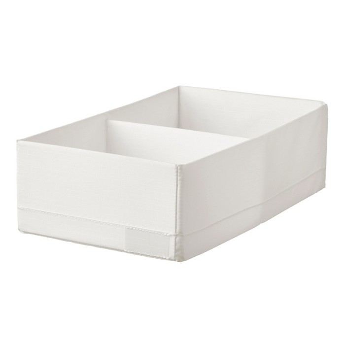 Organizator tip cutie, 20 x 34 x 10 cm, 2 compartimente, Alb