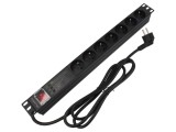 Prelungitor LANBERG 7 prize 16A cu protecție la supratensiune PDU-PRO-07E-0200-BK