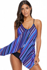 SW2043-1414 Top de baie tankini cu imprimeu in dungi foto