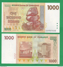 = ZIMBABWE - 1000 DOLLARS - 2007 - UNC = foto