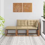 vidaXL Unități de canapea modulară de exterior 3 Bucată natural 900628