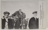 ALBERT ZIEGLER , PRIMUL AVIATOR SAS TRANSILVAN , PURTAT CU CUNUNA DE LAURI DE STUDENTI, DUPA PRIMUL ZBOR PESTE BRASOV , CARTE POSTALA . 1918