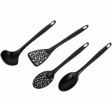 Set Ustensile de Servit, din Plastic, Negru - 4buc