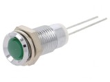 Lumină LED Verde Convex pentru PCB 5mm