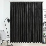 Cumpara ieftin Draperie opacă, antracit, 290 x 245 cm, catifea, cu c&acirc;rlige