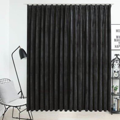 vidaXL Draperie opacă, antracit, 290 x 245 cm, catifea, cu c&amp;acirc;rlige 134503 foto