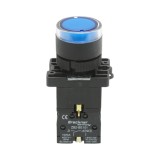 Buton indicator LED albastru 220V cu rezistenta integrata 1NO LAY5