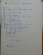 Manuscrisul unei poezii de Gheorghe Tomozei din volumul Țara lui Făt Frumos, 1976, Cuvinte de la Decebal rege
