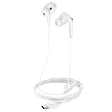 Handsfree Casti In-Ear HOCO L10, Cu microfon, USB Type-C, Alb