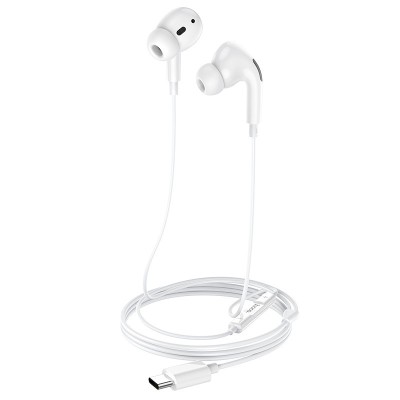 Handsfree Casti In-Ear HOCO L10, Cu microfon, USB Type-C, Alb foto