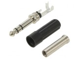 Mufă Jack 6,3mm Stereo Tată Drept cu Manșon