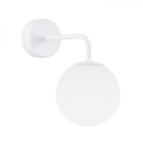 Lampă De Perete Astral Alb Oțel/Sticlă, 1 Bec Geometric Minimalist De Interior.