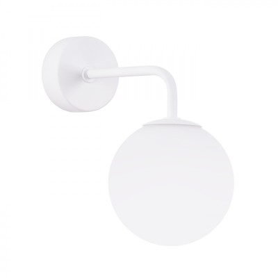 Lampă De Perete Astral Alb Oțel/Sticlă, 1 Bec Geometric Minimalist De Interior. foto