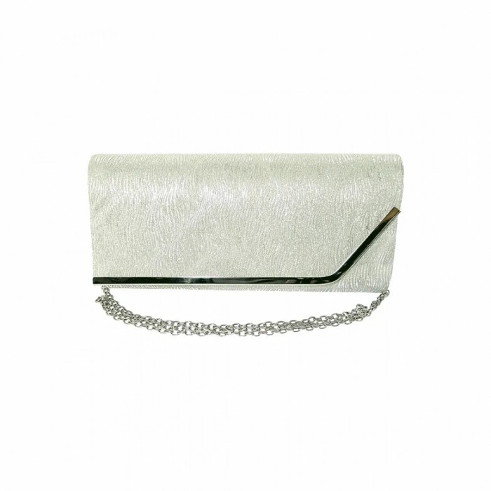 Geanta dama tip plic de seara, ocazii si petreceri, Verde relief, 26 x 12 cm, Magrot 25021