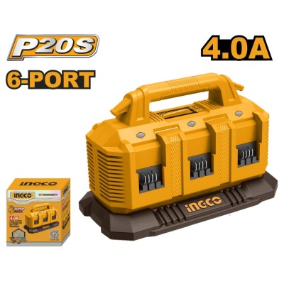 Incarcator acumulator rapid 20 v cu 6 porturi p20 s - Ingco FCLI2064 foto
