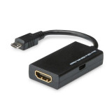 Adaptor Elmak SAVIO CL-32, Micro USB (M) /-/ HDMI (F) MHL, Negru
