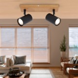 Cumpara ieftin Spot Industrial Klausen Zinnia AP2 Negru Natur 12x33x6 cm, Corp Iluminat LED 2xGU10 pentru Tavan, Design Modern Elegant, Metal Rezistent Interior