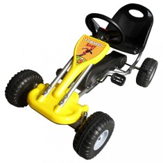vidaXL Kart cu pedale Go Kart, galben 90252