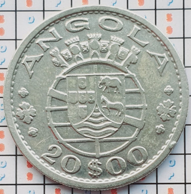 Angola 20 Escudos 1952 argint - km 74 - A030 foto