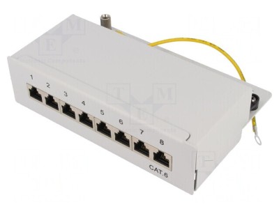Patch Panel RJ45 Cat6 8 Porturi Gri foto