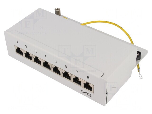 Patch Panel RJ45 Cat6 8 Porturi Gri