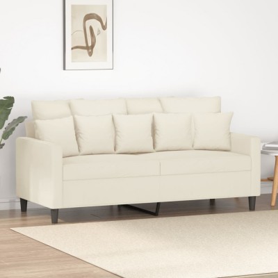 vidaXL Canapea cu 2 locuri, crem, 140 cm, catifea 359311 foto