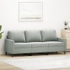 Gossi canapea cu 3 locuri, gri deschis, material 180cm catifea
