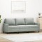 Gossi canapea cu 3 locuri, gri deschis, material 180cm catifea