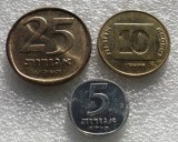 P1. Israel lot set 5 + 10 + 25 agorot - stare foarte buna **