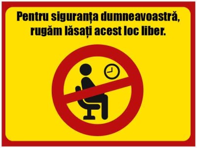 Autocolant Preventie COVID - Lasati loc liber - 20x15 cm foto
