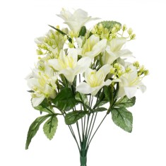Buchet Flori Artificiale, Model Alb, &Icirc;nălțime 40 cm
