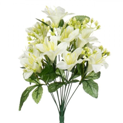 Buchet Flori Artificiale, Model Alb, &amp;Icirc;nălțime 40 cm foto