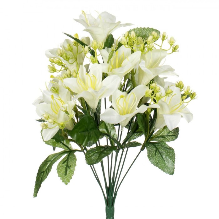 Buchet Flori Artificiale, Model Alb, &Icirc;nălțime 40 cm