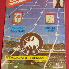 Program meci fotbal VICTORIA Bucuresti-DINAMO Tbilisi(UEFA 22.10.1987)