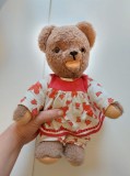 Ursulet vintage de push, tip Zotty, in hainele originale, 30cm