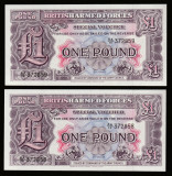 Marea Britanie_2 bancnote x 1 lira sterlina 1948_UNC_AA/10 372858-859