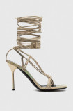 Karl Lagerfeld sandale de piele GALA culoarea auriu KL30904
