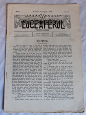 REVISTA LUCEAFARUL - LUCEAFERUL - ANUL 1 - NR.4 - 15 AUGUST 1902 - BUDAPESTA foto