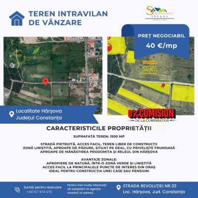 Oportunitate Teren Intravilan &amp;ndash; 1500 mp &amp;icirc;n H&amp;acirc;rșova foto