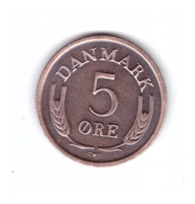 Moneda Danemarca 5 ore 1965, stare foarte buna, curata foto
