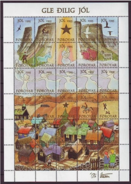Foroyar Feroe Danemarca MNH 1995-97 2000 2006 2008 - Craciun minicoli etichete