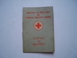 Carnet de membru Crucea rosie din RSR, 1972, Romania de la 1950, Documente