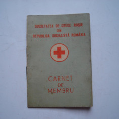 Carnet de membru Crucea rosie din RSR, 1972