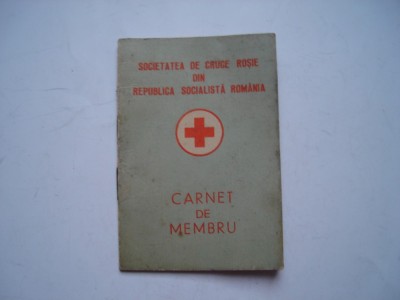 Carnet de membru Crucea rosie din RSR, 1972 foto