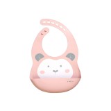 Baveta din silicon cu buzunar, ajustabila, Sweet Fun, pink