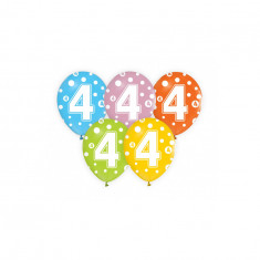 Set 5 baloane cu cifre, 30 cm-Tip Cifra 4